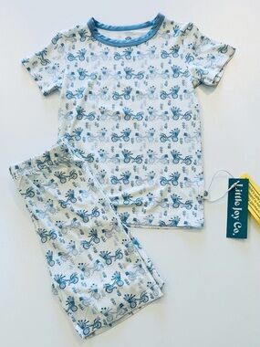 Kids Blue Bicycle Matching Bamboo Set